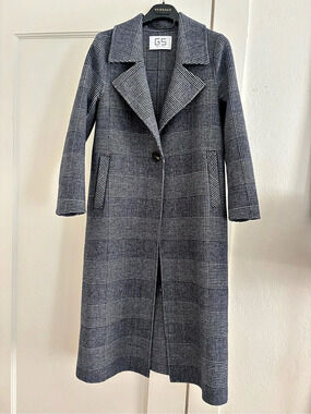 GS Checkered Lightweight Wool Coat Size Small